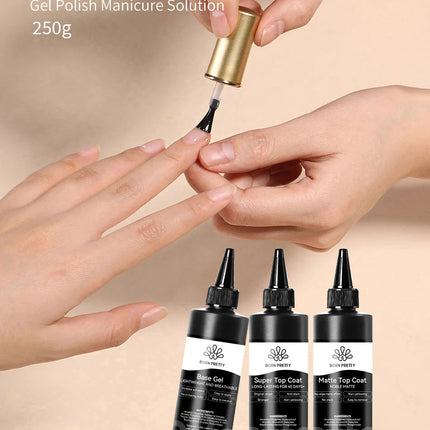 BORN PRETTY 250g Super Strong Nail Glue For False Nail Tips Press On Nails Refilled Package Base Gel Top Coat Matte Top Coat