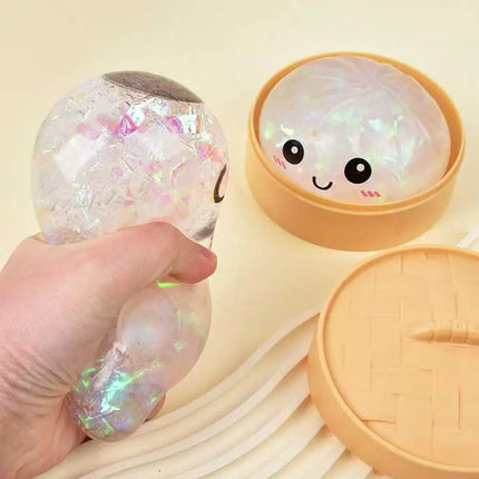 Simulated Dumpling Squishy Toy Soft Steamed Bun Squeeze Toy Funny Dumpling Twist Toy Stress Relief For Daily Use For Adults Kids