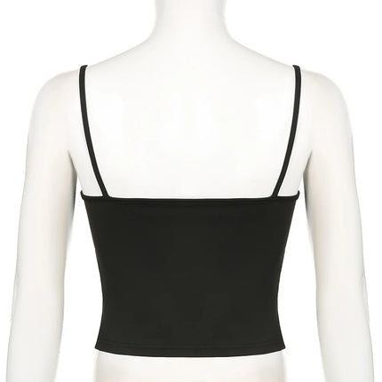Basic Solid Camis Summer Casual Sleeveless Spaghetti Strap Top Women Harajuku All-match Cropped Tops y2k Vintage Clothing