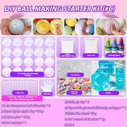 Diy Handmade Ball Stress Ball Making Kit Texture Handcrafted Anxiety Toys Relief Pack Pinch Fidget The Material Party R4z6