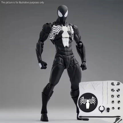 New Spider-Man doll, premium PVC black and red Spider-Man Mess Toys, anime-style action doll, suitable for collection and as a g