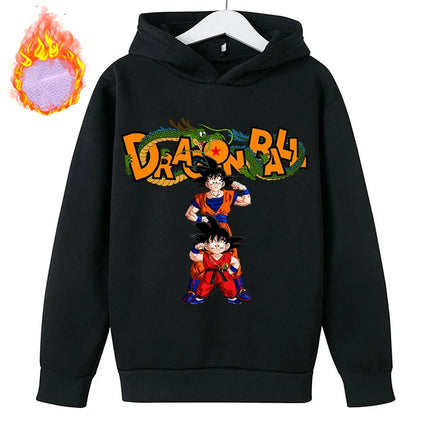 New Dragon Ball Z Hoodies Children's Goku Fleece Sweatshirt Y2k Trendy Plush Hoodie Anime Pattern Clothes Clothing for Boys Gift