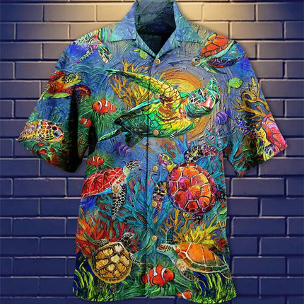 2024 New Animal Crane Pig 3D Printed Men's Hawaiian Shirt Casual Trend Tops Beach Summer Vacation Men And Women 6XL