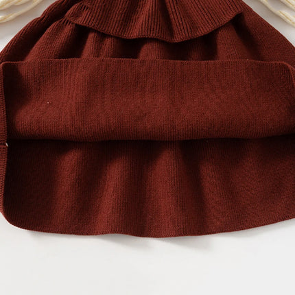 Girls Sweater Dress Sweet Flounce Knitted Young Girls Dresses Toddler Girl Clothes Bottom Shirt 2-7Y Kids Costume