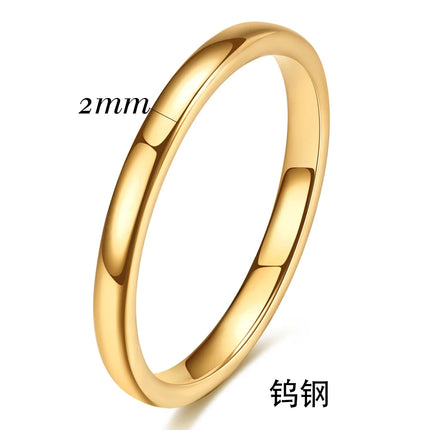 2mm Round Thin Tungsten Carbide Ring For Woman Men Fashion Smooth Simplicity Rings Hight Quality Jewelry