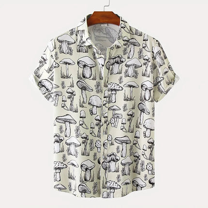 New 3D Dinosaur Printing Shirts for Men Plants Mushroom Graphic Shirts for Women Children Fashion Hawaiian Shorts & Blouses Tops