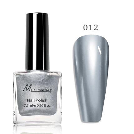 12 Colors Mirror Effect Nail Polish - Metal Chrome No UV Lamp Needed, Quick Dry Long Lasting Nail Lacquer, Professional Salon