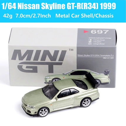 MiniGT 1/64 Scale  Nissan Skyline GTR Racing Z Honda Civic Cadillac V 911 GT3 McLaren Datsun 510 Pickup Truck  Car Model Toy