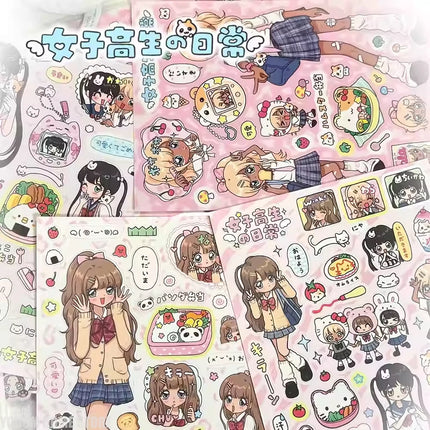 Shibuya Hottie Vintage Sticker - Kawaii Showa Anime Girl Decal for Aesthetic Journaling Scrapbooking Laptop & Phone Case DIY