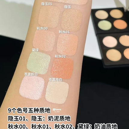 SPLASHEEN 4 Colors Concealer Palette Cream Moisturizing Foundation Cover Acne Marks Dark Brightening Skin Tone Correction Makeup