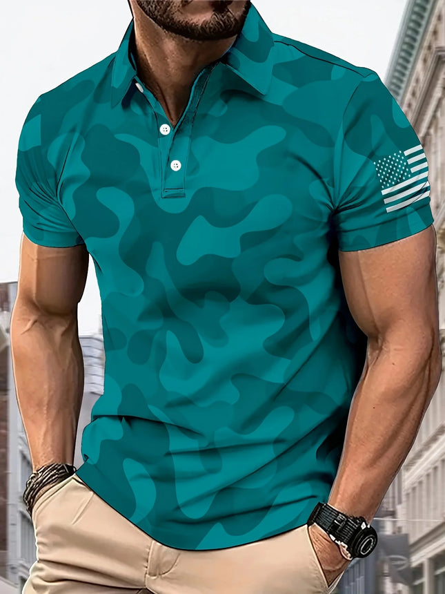 The New men's short-sleeved POLO Shirt For Summer 2026 Features A Casual Comfortable And Soft 3D Pattern Print
