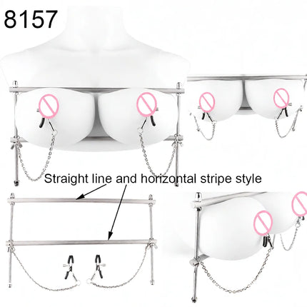 QKKQ Wearable Stainless Steel Breast Bondage Sexy Tools Chest Stimulate Nipples Massager BDSM Sex Toys Couple Erotic Accessories