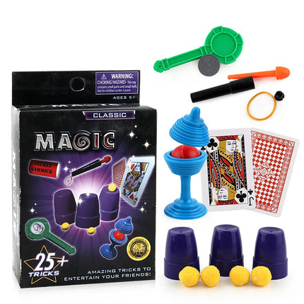 Magic Performance Props Set Beginners Magic Tricks Kit Educational Interactive Toys Close-up Magic Playing Cards Birthday Gift