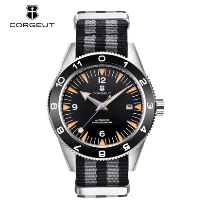 41MM Sapphire Glass 100m Waterproof Japan  Automatic Luminous Mens Watch Nylon Strap