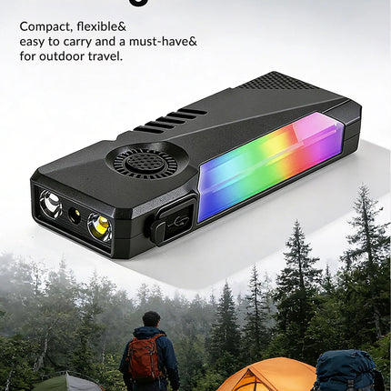 EDC Strong Light Mini Flashlight Type-C Rechargeable RGB Side Light UV Light Torch with Magnetic Pen Clip Inspection Lamp
