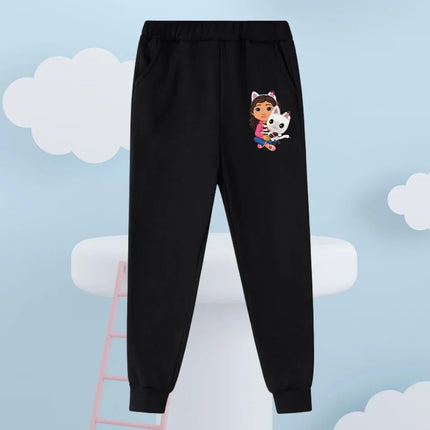 Boys Girls Gabbys Dollhouse Zipper Hoodie 3-14Y Autumn And Winter Cute Kawaii Cartoon Hot Street Warm Casual Kids