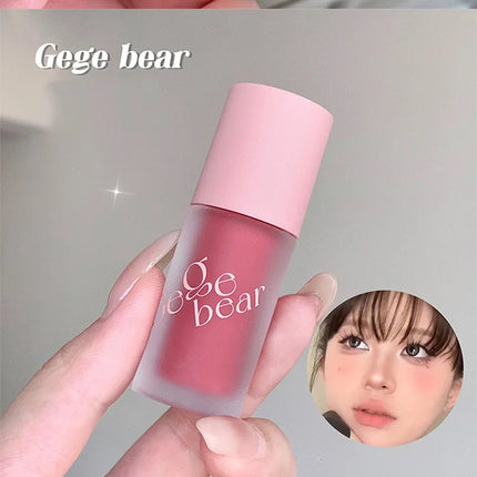 Gege Bear Smooth Multi-purpose Cream Expansion Color Blush Not Easy to Fade Nude Matte Velvet Lip Glaze