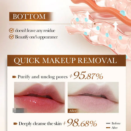 BIOAOUA Rice Raw Pulse Pure Pore Cleansing Oil Makeup Remover Gently Dissolve, Moisturize, Soothe Facial Makeup Remover