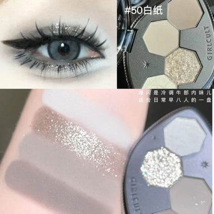 Girlcult Chameleon Eyeshadow Palette 4 Colors Waterproof Long Lasting Matte Shimmer Purple Smokey Highly Pigmented Makeup