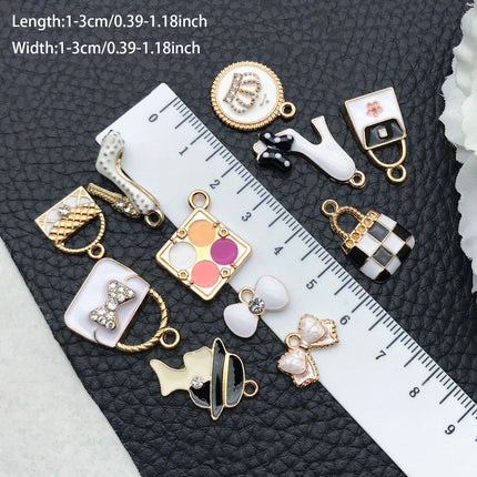 10/16-piece Drop Oil Little Chic Lady Set, suitable for DIY handmade necklace, bracelet, and earring accessory materials.