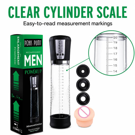 Electric Penis Enlarge Vacuum Pump with 6 Suction Intensities Penis Enlargement Extend Pump Air Pressure Device Sex Toys for Men