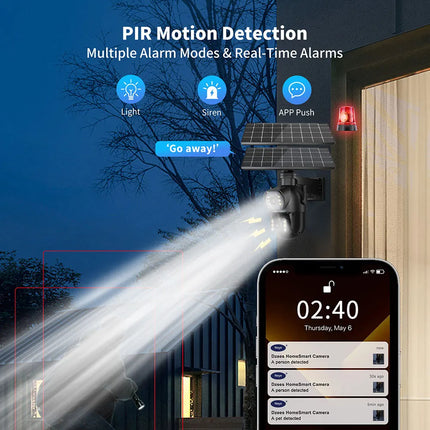 Neye P18 Solar Powered 4G SIM Card Camera 4K 8MP Outdoor Dual Lens PTZ Camera PIR Human Detection Ultra Long Battery Life
