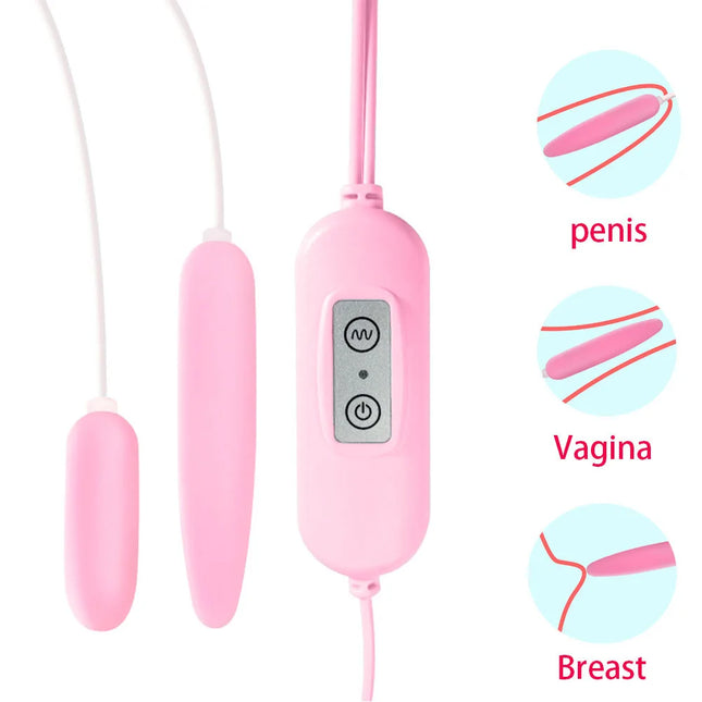 Tiny Penis Urethra Vibrator Double Egg Anal Prostate Vibrating Clitoral G-Spot Masturbation Vagina Massage USB Sex Toys for Men