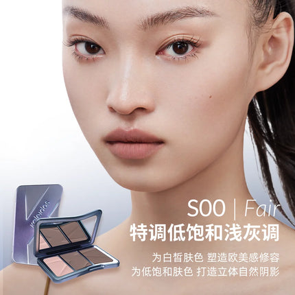 Kaleidos Contour Highlighter Palette Powder Matte 3 Colors Natural Contouring High Glow Nose Shadow Lasting Face Brighten Makeup