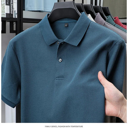 Men's 100% Cotton Polo Shirt - Summer Casual Breathable Tee, 19 Colors, Ideal for Golf and Sports, Business Casual, Silk-Like Finish