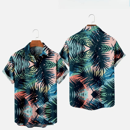 Men's Fashion Summer T-Shirts Hawaiian 3d Print Cozy Casual One Button Shirts Short Sleeve Beach Oversized Shirts