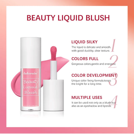 Beauty Liquid Blush Lipstick Blush Eyes Cheek Blusher Waterproof Mositure Face Contour Shadow Liquid Lip Gloss Plump Makeup