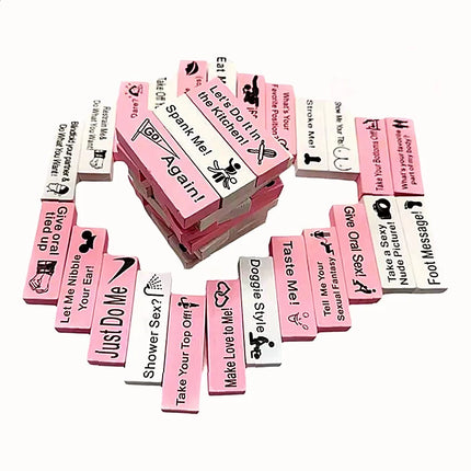 48Pcs Sex Block Game Wooden Block Tower Game Sexual Position Valentine Tumbling Tower Stacking Games Night Party Sex Toys
