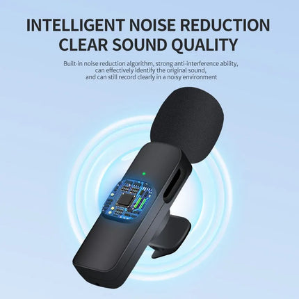 Wireless Lavalier Microphone Mini Windproof Wool Replaceable Lavalier Microphone for iPhone Android YouTube Vlog Audio Recording