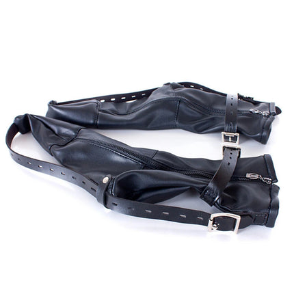 Women Soft Black Faux Leather Sex Accessories Bondage Booties Adult Foot Restraint Boots Fetish Costume
