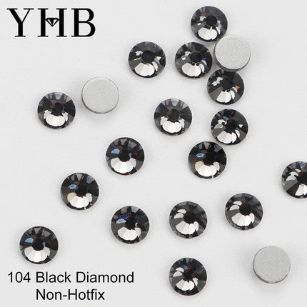 YHB 101-133Cold Fixation Crystal Cristales Flatback Silver Back Non Hotfix Rhinestones For Bags Shoes Garment Phone DIY Nail Art