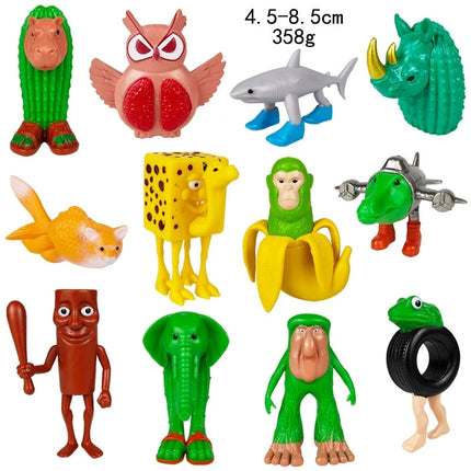 Tungtungtung Shanhaijing Wooden Stick Man Shark Model Funny Doll Action Figures Decorations PVC Toys Collectible Kid Boy Gifts
