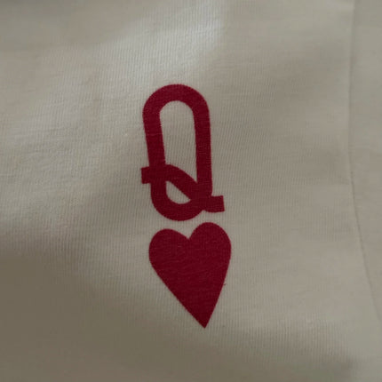 Queen of Hearts Letter T Shirts Female White Tops Short Sleeve Casual Shirt Women Graphic Tees Female Clothing