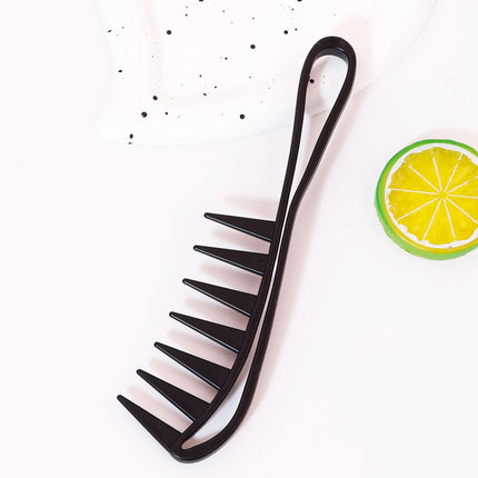 1PC Wide Teeth Shun Hair Comb – Plastic Massage & Curling Comb, Salon Hairdressing Styling Tool for Real Hair Wigs