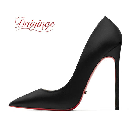 Elegant Woman Heeled Shoes 2026 Trend Luxury Red Bottoms High Heels Pointed Toe Stiletto Pumps 12 cm Party Dress Wedding Shoes