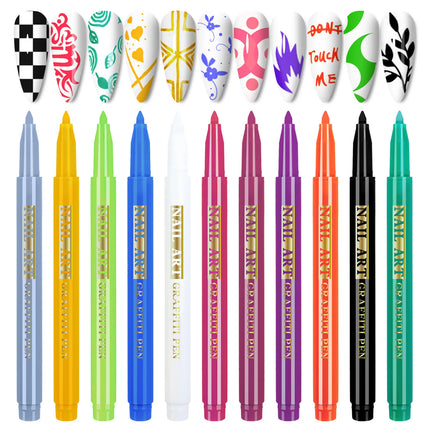 3-18pcs/set Nail Art Graffiti Pen Nail Marker Drawing Abstract Lines Fine Detail Floral Design Waterproof Nail Painting Manicure