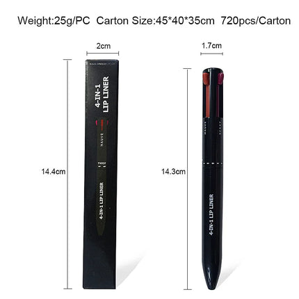 4 in 1 Long-lasting Vegan Makeup Pen Face Eye Makeup Beauty Pencil Eyebrow Eyeliner Lip Liner Highlighter Pen