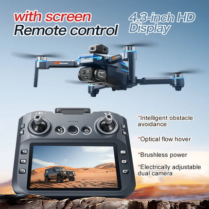 New GT8 Profesional Drone 8K HD Dual Camera With Screen FPV WIFI Rc Brushless Motor Obstacle Avoidance Rc Quadcopter