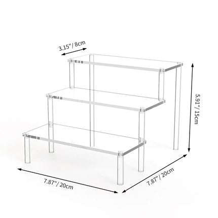 1pcs Multi-Layer Acrylic Display Stand Cake Display Rack High Transparent Trapezoidal Storage Shelf Perfect for Dessert Cupcake