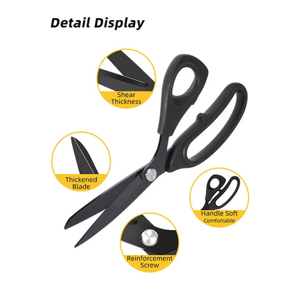 Black Scissors 5/9/10inch Tailor'S Scissors Stainless Steel For Home Fabric Cloth Cutting Scissor Sewing Tool
