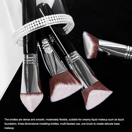 High Quality Makeup Kabuki Foundation Brush Luxury Single Pro Large Slant Triangle Square Tapered Vegan Cosmetic Brushes