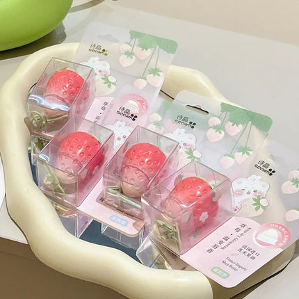 Autumn/Winter Strawberry Temperature-Control Lip Balm, moisturizing, reduces lip lines,Lip care products are suitable for women