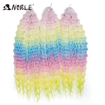 Noble 24Inch 300g Crochet Hair Curl Hair Water Wave Ombre Blonde Twist Crochet Hair Braid Hair Deep Wave Braiding Hair Extension