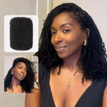 Brazilian QVR Afro Kinky Bulk Human Hair For Braiding Dreadlock Hair 50g/pc Virgin Natural Brown Remy Human Hair Debut Extension