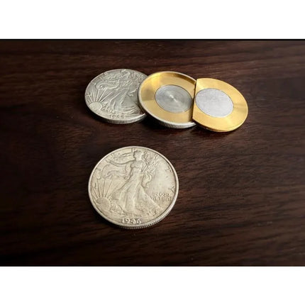 Multipurpose Flipper Coin Set (Walking Liberty Half Dollar) By Oliver Magic Coin Set Close Up Magic Tricks Magician Illusions