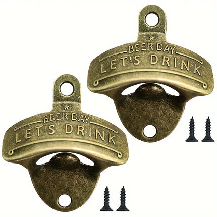 1/2/5/10pcs Vintage Bottle Opener Beer Day Retro Bottle Opener Wall Mounted for Pub BBQ DIY Solid Beer Opener Kitchen Gadgets